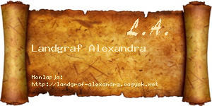 Landgraf Alexandra névjegykártya